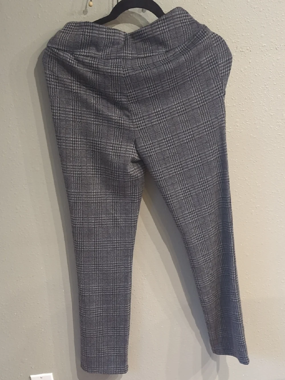 Halara Flex High Waist Skinny Houndstooth Plaid Work Pants Career Gray Sz M